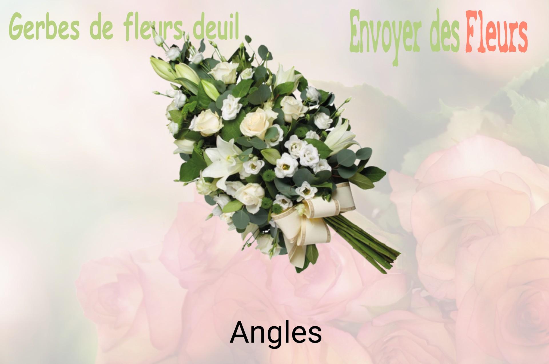 Gerbe de fleurs de deuil livrée à Angles